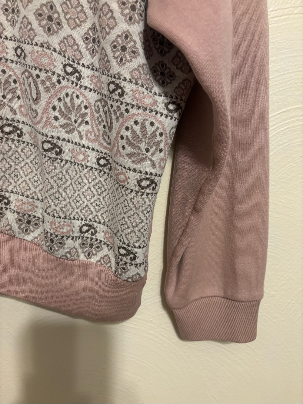 vintage dusty pink paisley grandma core sweater ✿ 90s cottage knit pullover - Picture 6 of 7